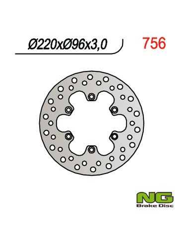 NG TARCZA HAMULCOWA PRZÓD KAWASAKI KX 80 '84-'00, KX 85 '01-16, KX 100 '06-16 (220X96X3)