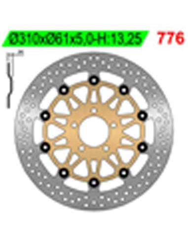 NG TARCZA HAMULCOWA PRZÓD KAWASAKI ZRX 1100/1200, ZX 9R 00-01 (310x61x5)