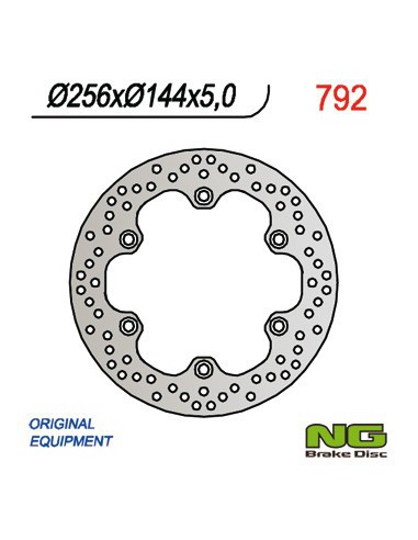 NG TARCZA HAMULCOWA TYŁ HONDA XL 1000V 03-11, CBR 1100XX 97-04, X11 00-03, VFR 750F 86-89 (256X144X5 MM) (6X10,5 MM)