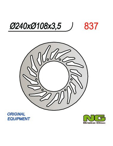 NG TARCZA HAMULCOWA PRZÓD YAMAHA DT 50R 03-08, XT 125R 05-08, MBK 50X-LIMIT 03-05 (240X108X3,5) (6X6,5MM)