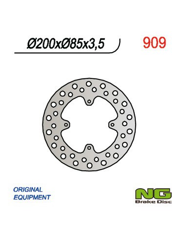 NG TARCZA HAMULCOWA TYŁ SUZUKI RM 85 '05-'20(6x6,5mm) (200X85X3,5)