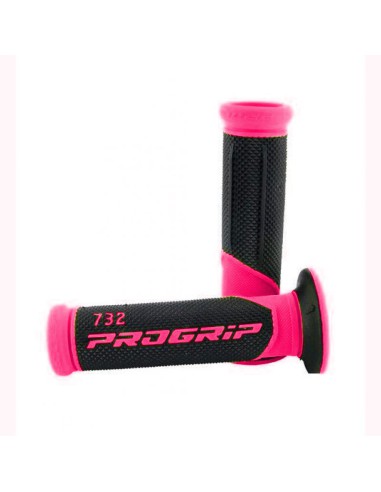 PROGRIP MANETKI PG732 ROAD (22+25MM, DŁ.125MM) KOLOR FUKSJA FLUO/CZARNY (DWUSKŁADNIKOWE) (732-297) (PG732/12)