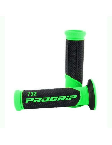 PROGRIP MANETKI PG732 ROAD (22+25MM, DŁ.125MM) KOLOR ZIELONY FLUO/CZARNY (DWUSKŁADNIKOWE) (732-295) (PG732/10)