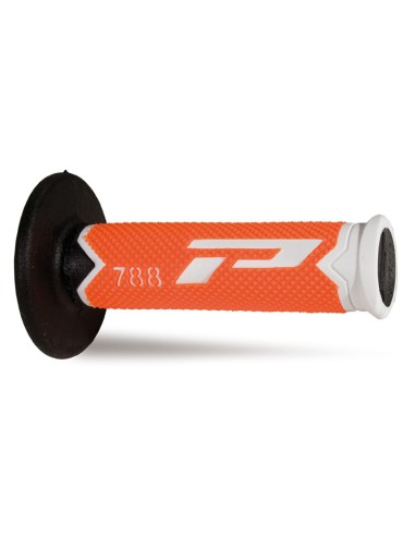 PROGRIP MANETKI PG788 OFF ROAD (22+25MM, DŁ.115MM) KOLOR BIAŁY/POMARAŃCZOWYFLUO/ CZARNY (TRÓJSKŁADNIKOWE) (788-300) (PG788/16)