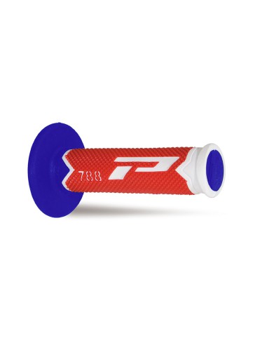 PROGRIP MANETKI PG788 OFF ROAD (22+25MM, DŁ.115MM) KOLOR BIAŁY/CZERWONY/NIEBIESKI (TRÓJSKŁADNIKOWE) (788-226) (PG788/21)