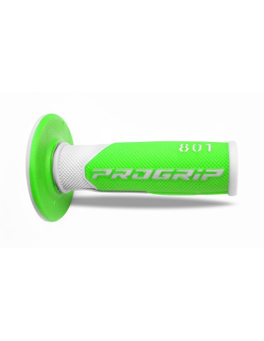 PROGRIP MANETKI PG801 OFF ROAD (22+25MM, DŁ.115MM) KOLOR BIAŁY/ZIELONY FLUO (DWUSKŁADNIKOWE) (801-241) (PG801WH/GRF)