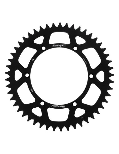 SUPERSPROX WYPRZEDAŻ ZĘBATKA TYLNA ALUMINIOWA 7075-T6 (ERGAL) 489 49 KAWASAKI KX/KXF 84-18 (JTR460.49) KOLOR CZARNY