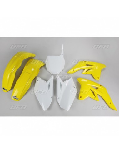 UFO KOMPLET PLASTIKÓW SUZUKI RMZ 250 '07-'09 KOLOR OEM (BIAŁY/ŻÓŁTY - Z BIAŁĄ TABLICĄ POD NUMERY STARTOWE) (SU407E999)