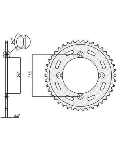 SUNSTAR ZĘBATKA TYLNA 4552 48 KTM SX 65 '12-'15 (JTR894.48) (ŁAŃC. 420) (455248JT)