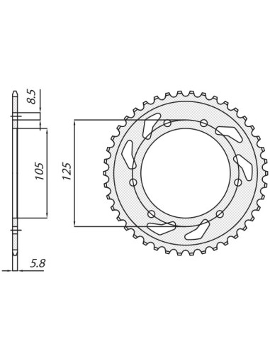 SUNSTAR ZĘBATKA TYLNA 4402 53 DERBI SENDA 50R/SM, APRILIA RX 50, MBK 50 (JTR1131.53) (ŁAŃC. 420) (440253JT)