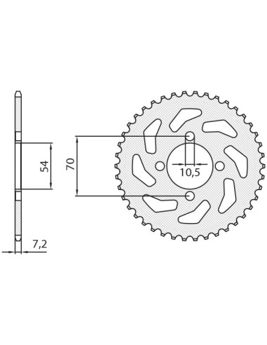 SUNSTAR ZĘBATKA TYLNA 4304 42 HONDA CBR 125 '04-'10 (JTR1206.42) (ŁAŃC. 428) (430442JT)