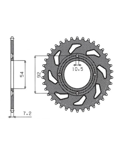 SUNSTAR ZĘBATKA TYLNA 835 49 YAMAHA TZR 125 88-93 (+4), RD 125 LC 1 82-85 (JTR835.49) (ŁAŃC. 428) (83549JT)