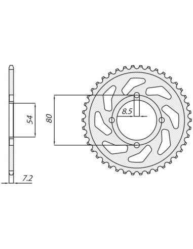 SUNSTAR ZĘBATKA TYLNA 838 45 YAMAHA YBR 125 05-12 , JUNAK 125 (JTR838.45) (ŁAŃC. 428) (83845JT)