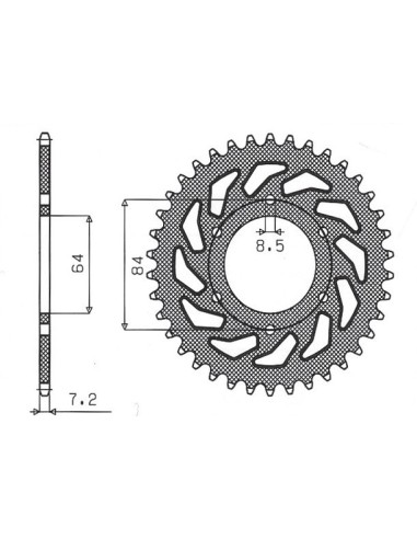 SUNSTAR ZĘBATKA TYLNA 809 53 SUZUKI DR 125SE '94-'00 (JTR809.53) (ŁAŃC. 428) (80953JT)