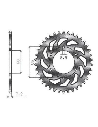 SUNSTAR ZĘBATKA TYLNA 468 46 KAWASAKI BN 125 ELIMINATOR '98-'09 (JTR468.46) (ŁAŃC. 428) (46846JT)