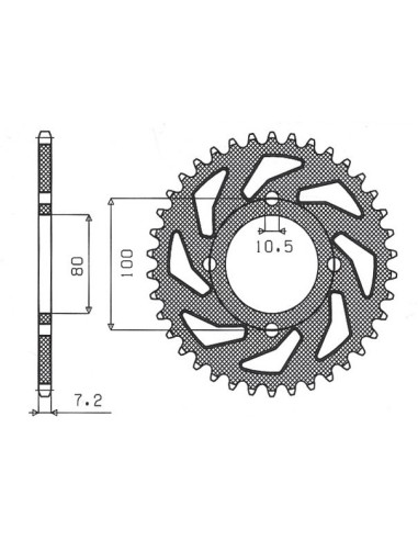 SUNSTAR ZĘBATKA TYLNA 4533 45 SUZUKI GZ 125 MARUDER '98-'11 (JTR1794.45) (ŁAŃC. 428) (453345JT)