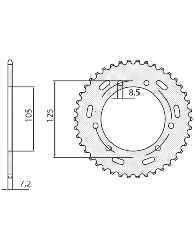 SUNSTAR ZĘBATKA TYLNA 4413 50 YAMAHA XT 125X/SM '05-'09 (JTR1134.50) (ŁAŃC. 428) (441350JT)