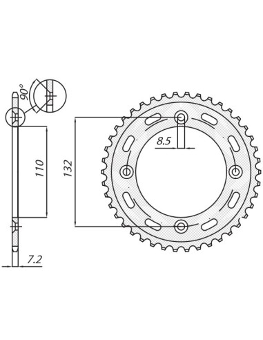 SUNSTAR ZĘBATKA TYLNA 4486 49 KTM SX 85 '04-'17, 105 XC '07-'11 (JTR895.49) (ŁAŃC. 428) (448649JT)