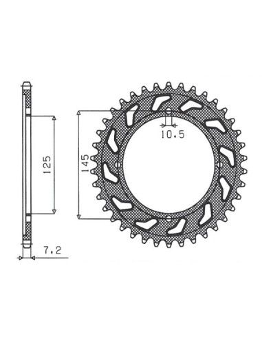 SUNSTAR ZĘBATKA TYLNA 4482 59 YAMAHA XVS 125 DRAG STAR 00-05 (JTR1874.59) (ŁAŃC. 428) (448259JT)