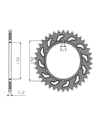 SUNSTAR ZĘBATKA TYLNA 463 48 KAWASAKI KMX 125 '86-'03 (JTR463.48) (ŁAŃC. 428) (46348JT)