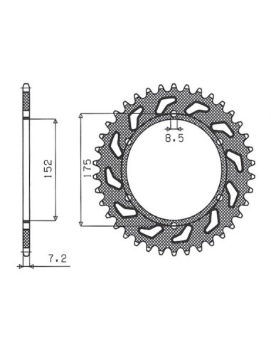 SUNSTAR ZĘBATKA TYLNA 844 53 YAMAHA DT 125R/RE 99-06 (JTR839.53) (ŁAŃC. 428) (84453JT)