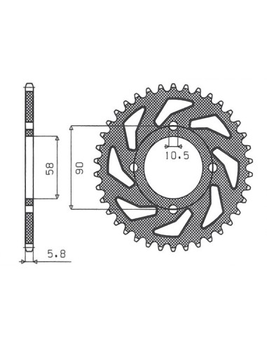 SUNSTAR ZĘBATKA TYLNA 279 39 HONDA XL 125V VARADERO '01-'13, KTM 200 DUKE '12-'14, 125 DUKE '11-'13 (JTR273.39) (ŁAŃC. 520)