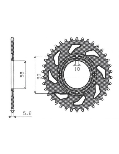 SUNSTAR ZĘBATKA TYLNA 279 31 HONDA CB 250 TWO FIFTY, NIGHTHAWK '92-'02, CMX250 REBEL (JTR279.31) (ŁAŃC. 520) (27931JT)