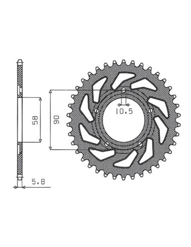 SUNSTAR ZĘBATKA TYLNA 281 36 HONDA NSR 125 '94-'03 (JTR604.36) (ŁAŃC. 520) (28136JT)