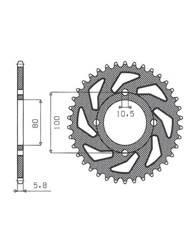 SUNSTAR ZĘBATKA TYLNA 819 41 SUZUKI GZ 250 MARAUDER (99-10), GN 250 (82-99) (JTR819/2.41) (ŁAŃC. 520) (81941JT)