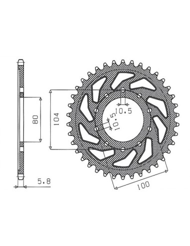 SUNSTAR ZĘBATKA TYLNA 478 40 KAWASAKI ZX6R (05-13), Z750 (JTR478.40) (ŁAŃC. 520) (47840JT)