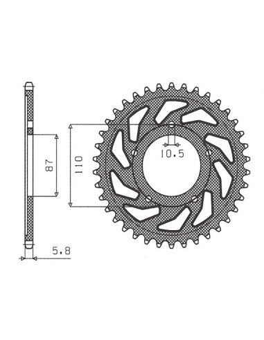 SUNSTAR ZĘBATKA TYLNA 795 39 SUZUKI GS 500 E/F 88-10 (JTR823.39) (ŁAŃC. 520) (79539JT)