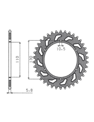 SUNSTAR ZĘBATKA TYLNA 504 41 KAWASAKI GPZ 500S 94-05 (JTR486.41) (ŁAŃC. 520) (50441JT)