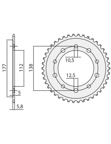 SUNSTAR ZĘBATKA TYLNA 4384 39 HONDA CTX 700 DCT '14-'16, NC 700/750 '12-'19 (JTR1316.39) (ŁAŃC. 520) (438439JT)