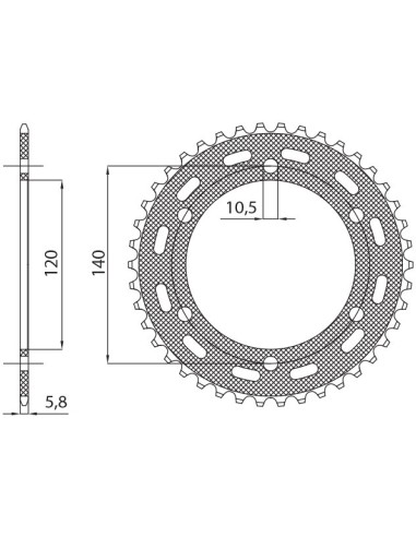 SUNSTAR ZĘBATKA TYLNA 475 42 KAWASAKI KLR 250 '84-'05 (JTR1490.42) (ŁAŃC. 520) (47542JT)