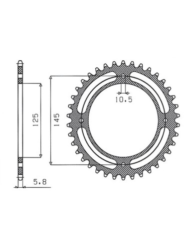 SUNSTAR ZĘBATKA TYLNA 857 45 YAMAHA XT 600E '90-03, XT 660Z TENERE '91-00 (JTR857.45) (ŁAŃC. 520) (85745JT)