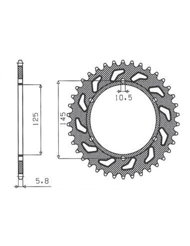 SUNSTAR ZĘBATKA TYLNA 866 45 YAMAHA XT 660 R/X 04-14, XT 600Z 08-12 (JTR855.45) (ŁAŃC. 520) (86645JT)