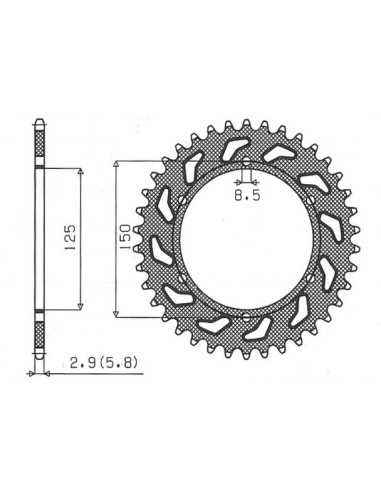 SUNSTAR ZĘBATKA TYLNA 899 40 KTM SX/EXC (JTR897.40) (ŁAŃC. 520) (89940JT)