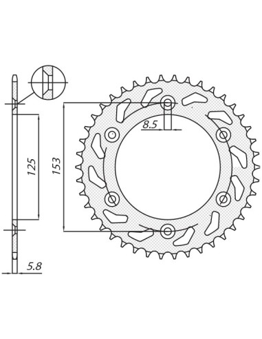 SUNSTAR ZĘBATKA TYLNA 289 45 HONDA CR/CRF '83-'16 (JTR210.45) (ŁAŃC. 520) (28945JT)