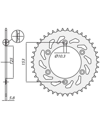 SUNSTAR ZĘBATKA TYLNA 288 45 HONDA XR 650L '93-'15, XR 600R '91-'00 (-3) (JTR301.45) (ŁAŃC. 520) (28845JT)