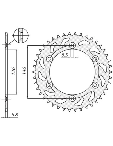 SUNSTAR ZĘBATKA TYLNA 808 41 SUZUKI DR 350SE, DRZ 400SM, RM, RMZ (JTR808.41) (ŁAŃC. 520) (80841JT)