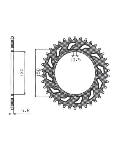 SUNSTAR ZĘBATKA TYLNA 236 46 HONDA NX 650 95-01, YAMAHA XJ 6 09-15 (JTR305.46) (JTR245/3.46) (ŁAŃC. 520) (23646JT)