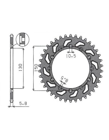 SUNSTAR ZĘBATKA TYLNA 236 47 / 245 47 HONDA NX 650 95-01, YAMAHA XJ 6 09-15, YAMAHA WR 250R '08-'10 (JTR245/2.47) (JTR245/3.47)