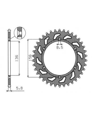 SUNSTAR ZĘBATKA TYLNA 702 48 BETA 450/498/520 RR '10-14, GAS GAS EC 125/200/250/300/400/450/515 '01-15, HUSQVARNA CR/WR