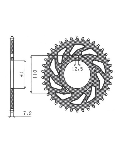 SUNSTAR ZĘBATKA TYLNA 4350 40 HONDA CB 500 '94-'03, CB 750F '93-'03 (JTR1332.40) (ŁAŃC. 525) (435040JT)