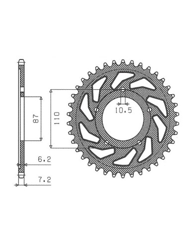 SUNSTAR ZĘBATKA TYLNA 828 44 SUZUKI SV 650 99-13 (JTR807.44) (ŁAŃC. 525) (82844JT)