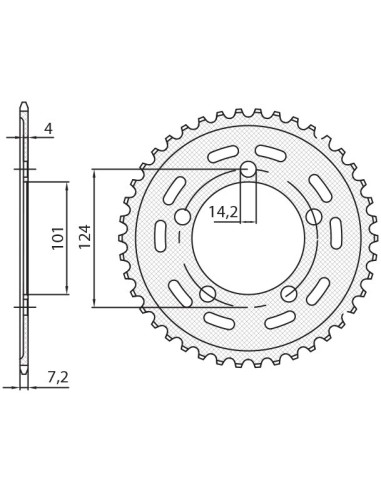 SUNSTAR ZĘBATKA TYLNA 4508 38 KTM 950/990/1190 RC8 /DUKE/ SUPERMOTO (JTR898.38) (ŁAŃC. 525) (450838JT)