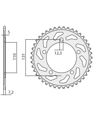 SUNSTAR ZĘBATKA TYLNA 4585 44 BMW S 1000 RR '09-'11 (JTR7.44) (ŁAŃC. 525) (458544JT)