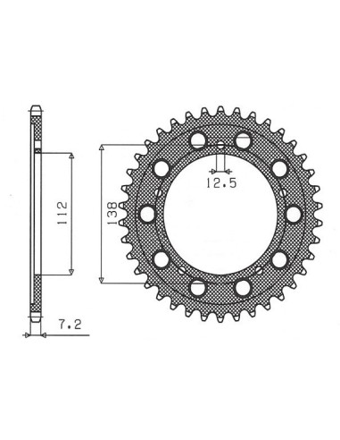 SUNSTAR ZĘBATKA TYLNA 4357 42 HONDA CBF 600, CB 600, CB 650F '14-'18, CBR 650F '14-'18, VT 750DC (JTR1304.42) (ŁAŃC. 525)