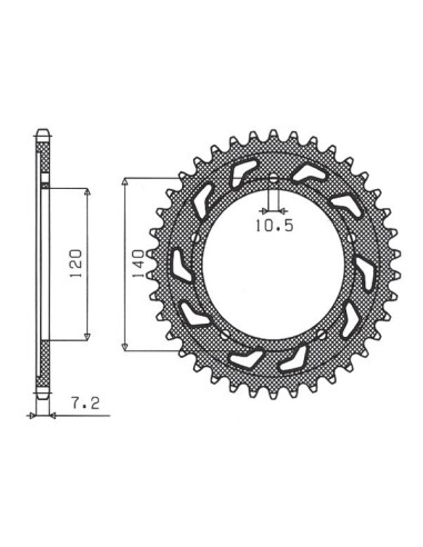 SUNSTAR ZĘBATKA TYLNA 4398 41 SUZUKI DL 1000, GSXR 750 '00-'03 (-1) (JTR1792.41) (ŁAŃC. 525) (439841JT)