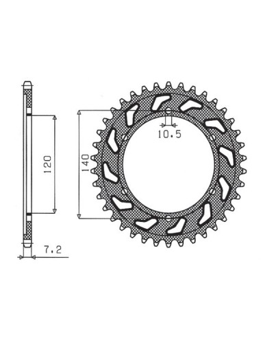 SUNSTAR ZĘBATKA TYLNA 5301 46 SUZUKI GSXR 600 (98-00) (JTR498.46) (ŁAŃC. 525) (530146JT)